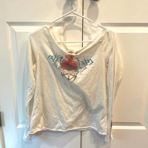 Harley Davidson Lomg Sleeve White Tshirt Y2K